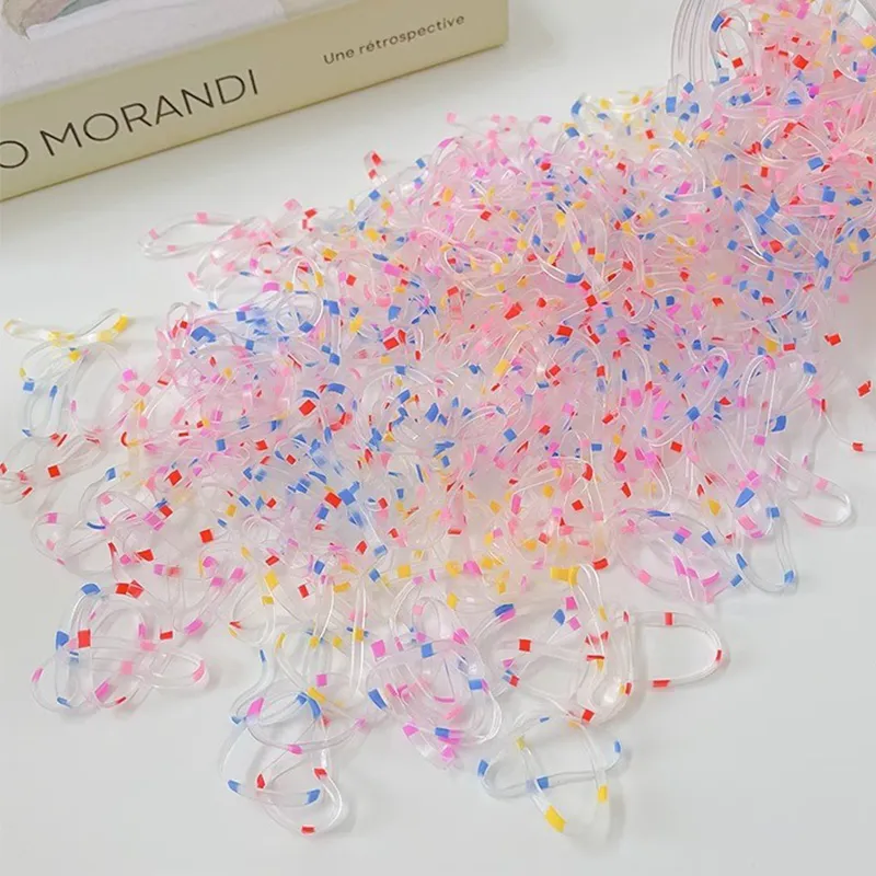 500 PCS/Pack Multicolor Hair Ties for Girls (Random inner bag) ColorBlock