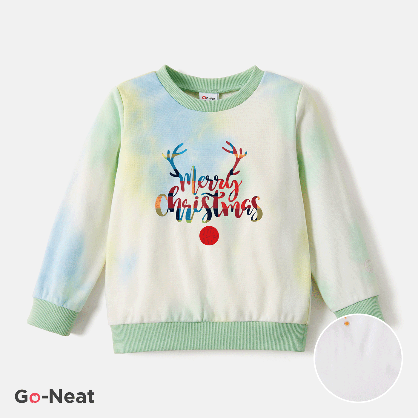 Toddler/Kid Girl/Boy Christmas Tie-Dyed Sibling Loose Long Sleeve Tops  big image 1