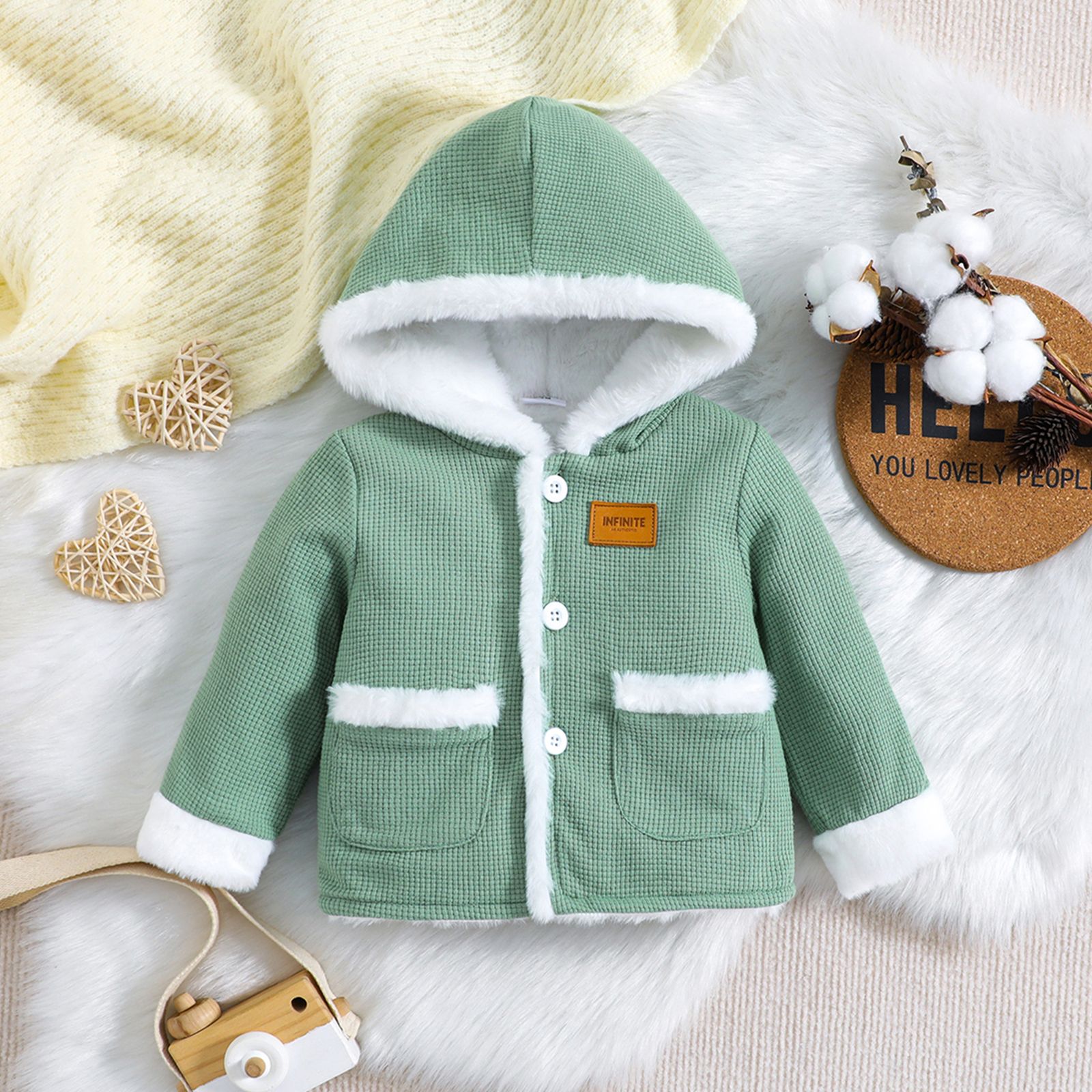 

Baby Girl/Boy Avant-garde Fashionable Solid Color Thick Coat