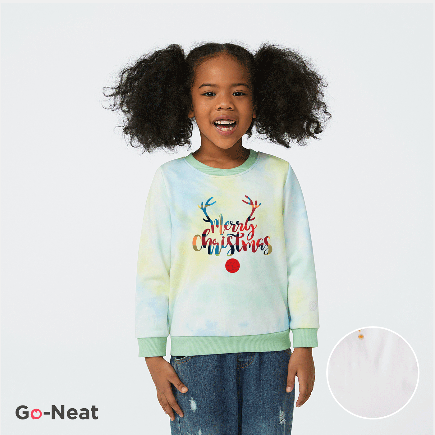 Toddler/Kid Girl/Boy Christmas Tie-Dyed Sibling Loose Long Sleeve Tops  image 2