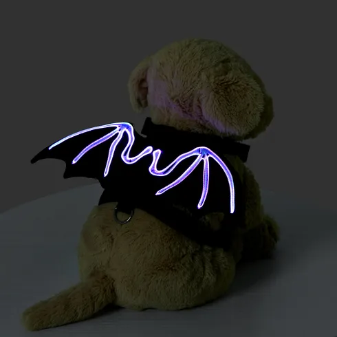  Go-Glow Illuminating Pet Collar for Small Medium Pets with Light Up Wings Including Controller (Built-In Battery) Black big image 1