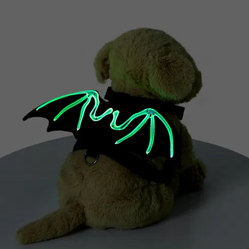 Go-Glow Illuminating Pet Collar for Small Medium Pets with Light Up Wings Including Controller (Built-In Battery) Black big image 4