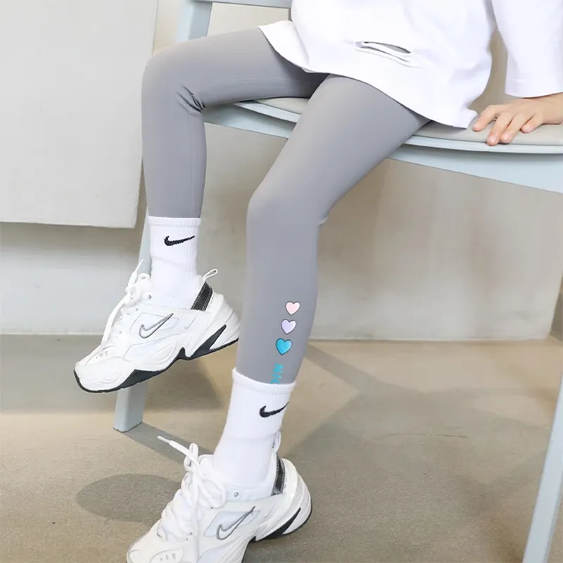 Girls's Stretch soft and comfortable shark pants/leggings Grey image 4