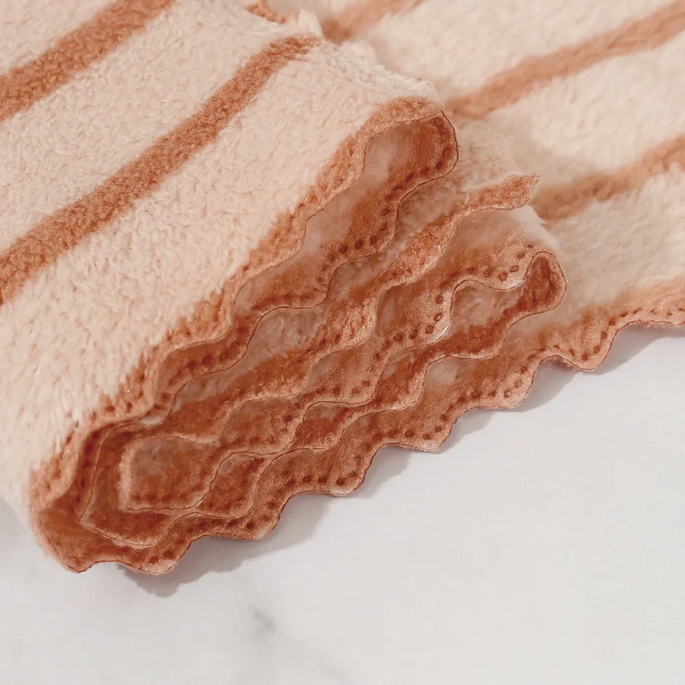 Thick and Soft Coral Fleece Towels Rose Gold image 4