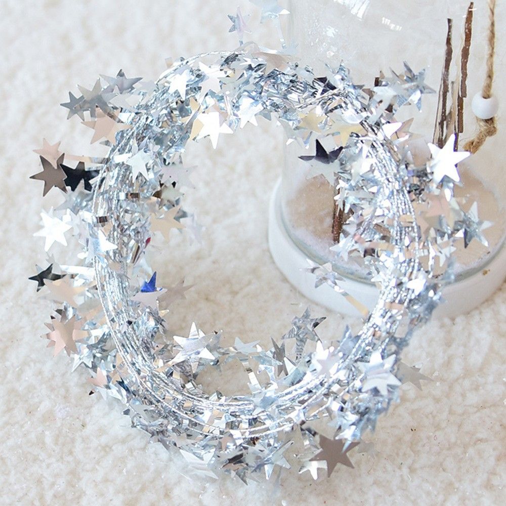 Pointed Star Garland Decoration for Christmas Tree and Stage Background Decoration