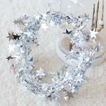 Pointed Star Garland Decoration for Christmas Tree and Stage Background Decoration Silver