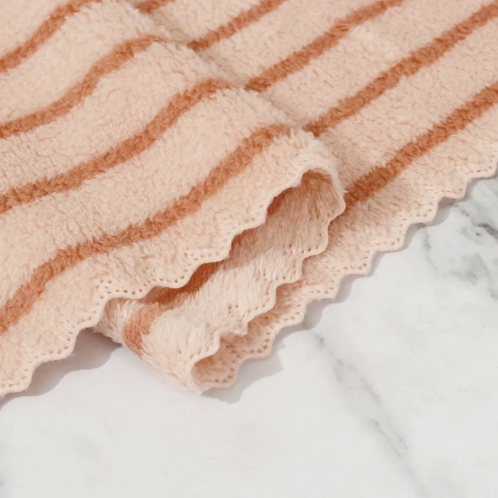 Thick and Soft Coral Fleece Towels Rose Gold image 2