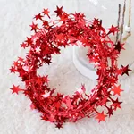 Pointed Star Garland Decoration for Christmas Tree and Stage Background Decoration Red