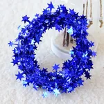 Pointed Star Garland Decoration for Christmas Tree and Stage Background Decoration Blue