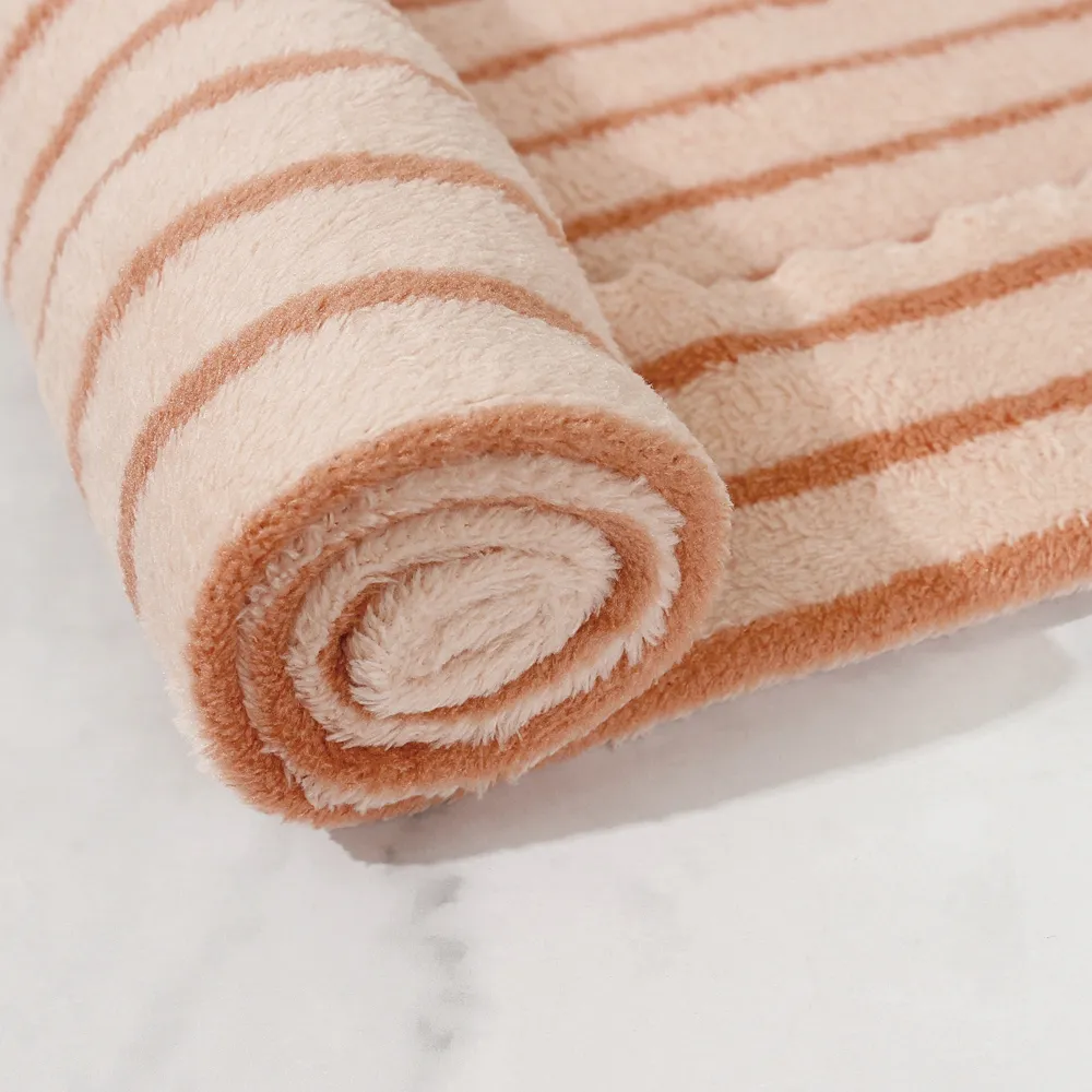 Thick and Soft Coral Fleece Towels Rose Gold big image 1