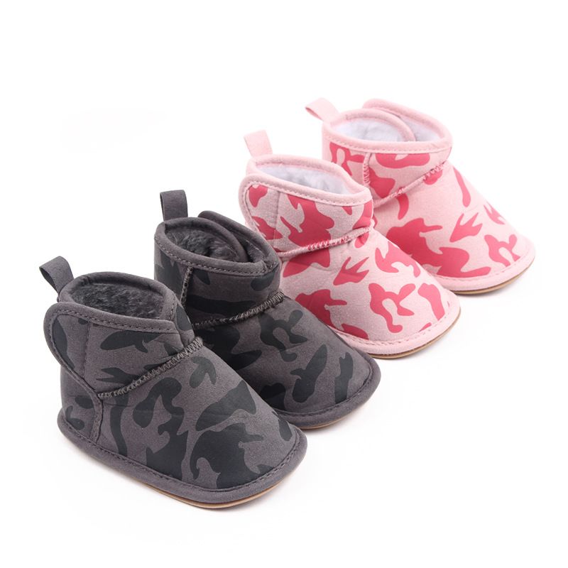 Baby & Toddler Camouflage Velcro Design Fleece Prewalker Shoes