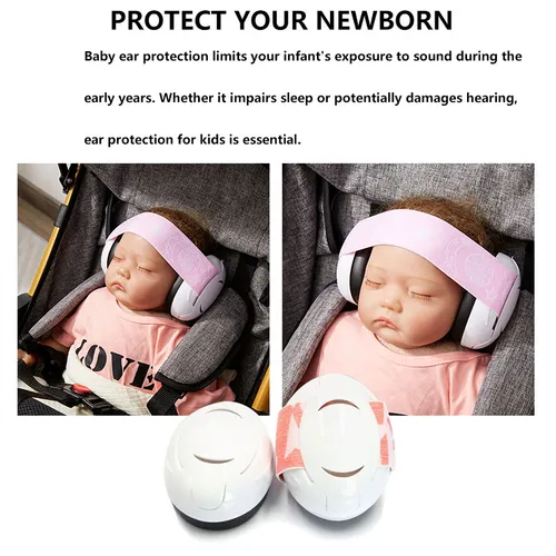 Infant Noise Reduction Ear Muffs - Adjustable Headband, Soft Cushions, and Detachable Ear Cups