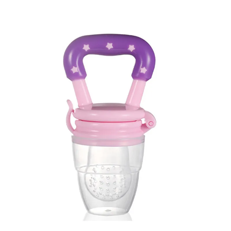 BPA Free Baby Vegetable Fruit Feeder Food Pacifier Chew Feeder Baby Silicone Pacifier Massage Gums Pink