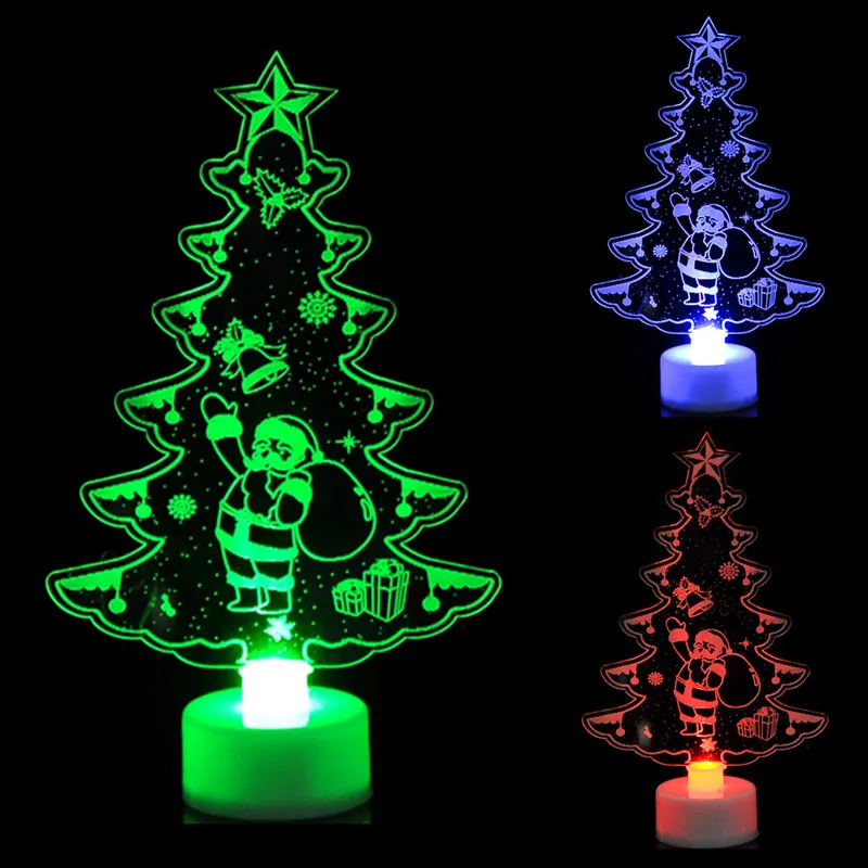 Single LED Colorful Light Christmas Tree, Snowman, and Santa Claus Party Decoration  big image 1