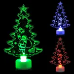 Árbol de Navidad de luz colorida LED única, muñeco de nieve y decoración de fiesta de Papá Noel Color-A