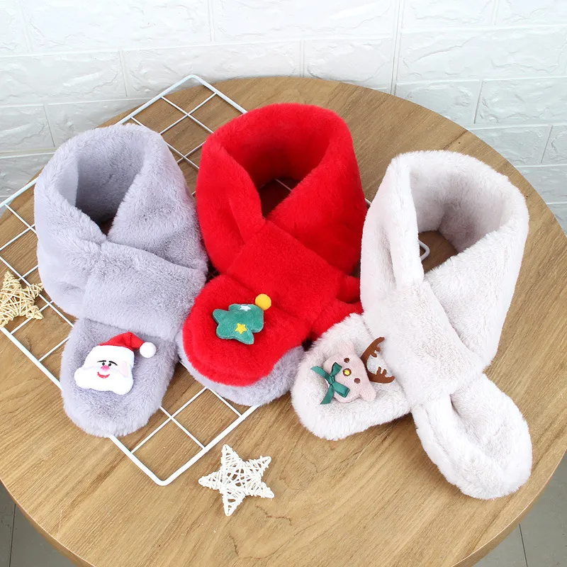 Children's Christmas imitation rabbit fur warm scarf