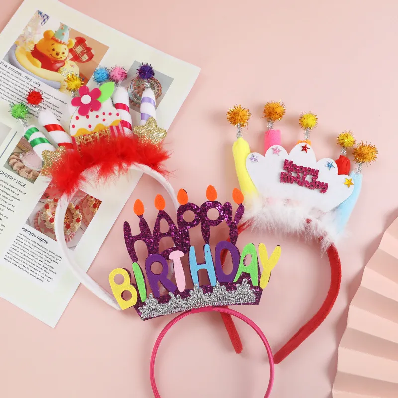 Children/adults expected surprise birthday headband Apricot image 3