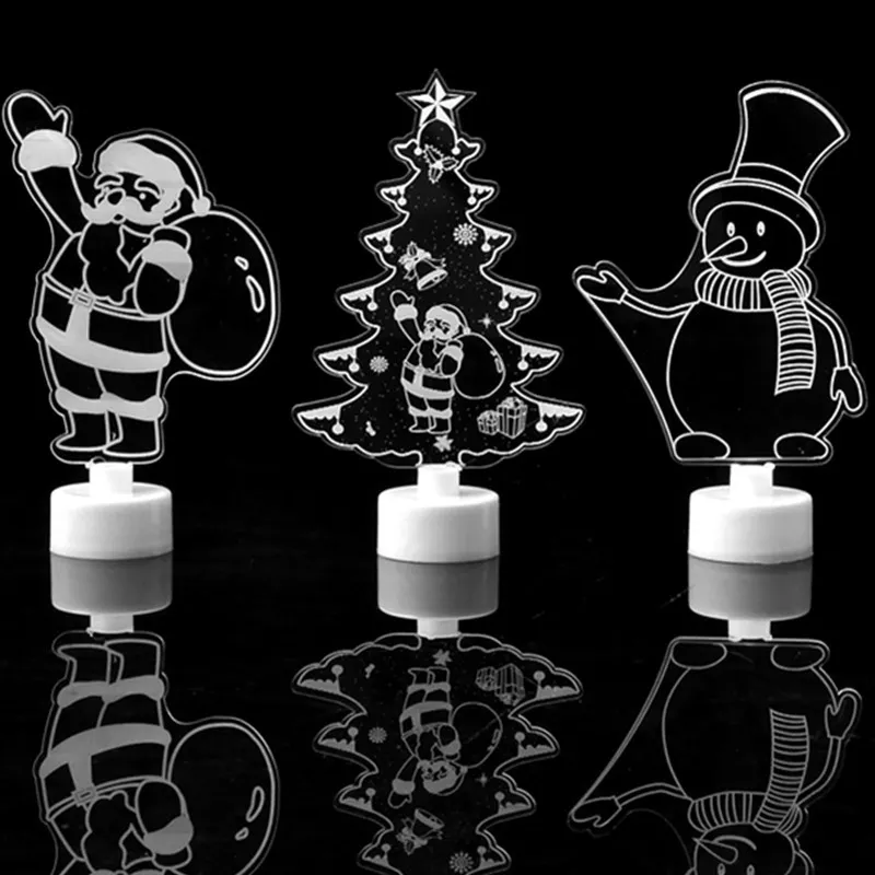 Single LED Colorful Light Christmas Tree, Snowman, and Santa Claus Party Decoration  image 3