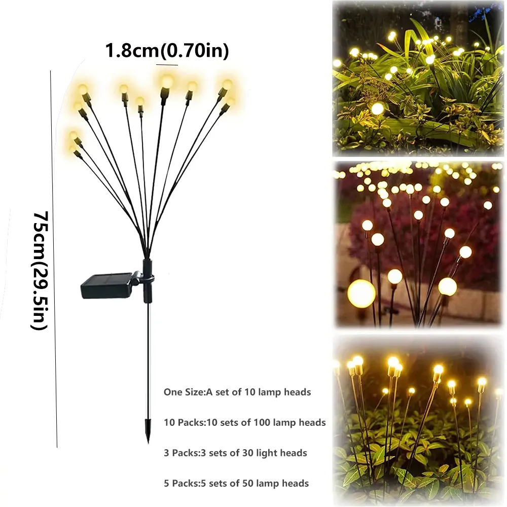  Christmas Garden Solar Light 10Bulbs 1Pack -Decorative Warm Light Ten Small Bulb Decorative Lights