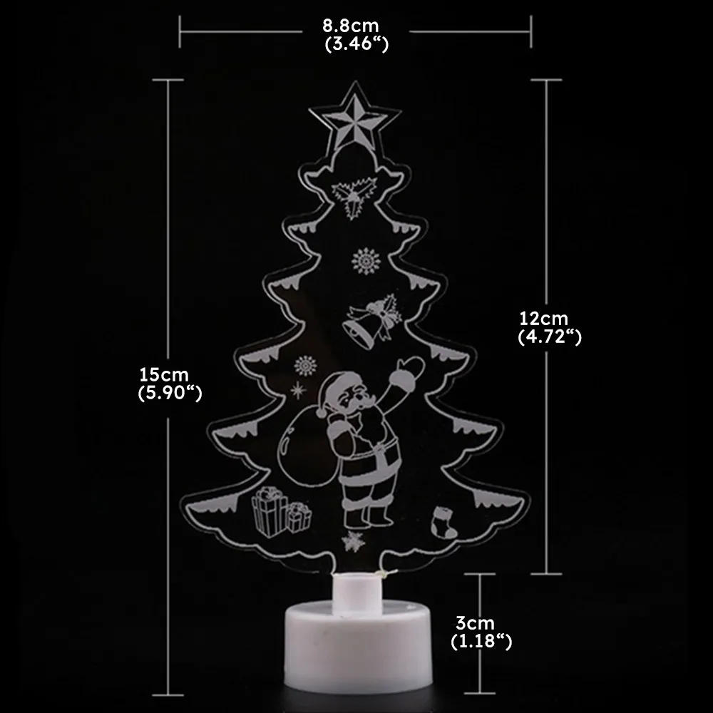 Single LED Colorful Light Christmas Tree, Snowman, and Santa Claus Party Decoration  image 2