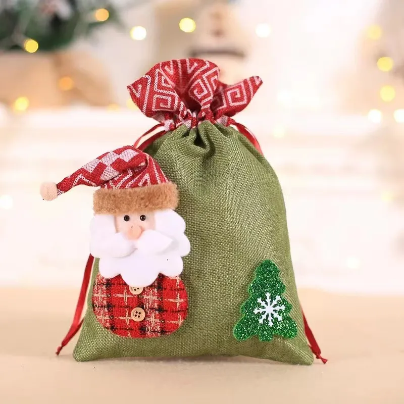 Bolsas de regalo decorativas de Navidad Verde big image 1