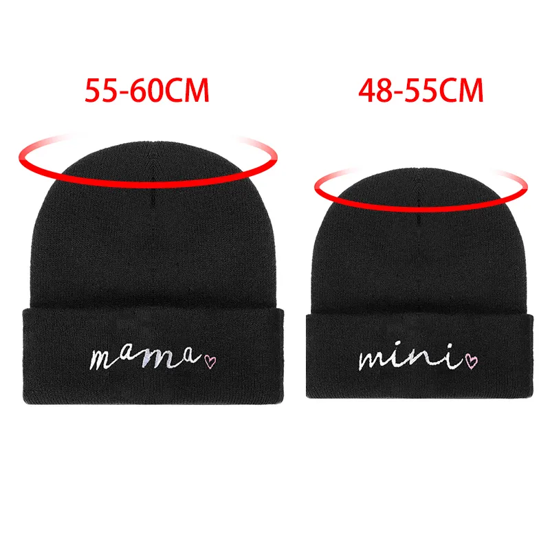 Cute casual embroidered knitted hat for parents and children  image 2