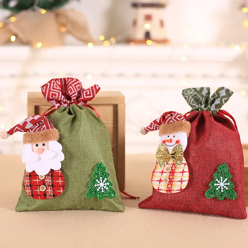 Sacs cadeaux décoratifs de Noël Vert big image 1