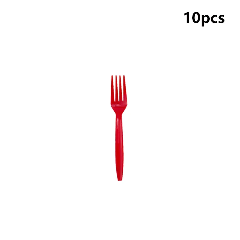 Combo Red Cartoon Santa Claus Themed Holiday Party Decoration Set: Paper Plates, Cups, Tablecloth, Cutlery, and Balloons Color-D