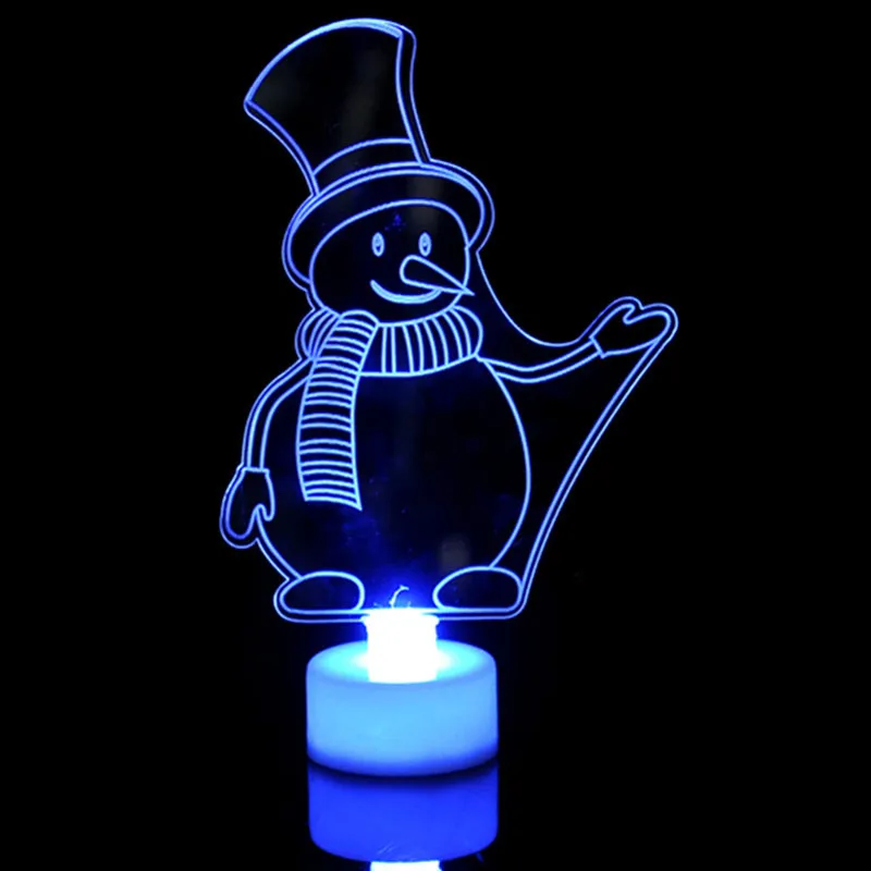 Single LED Colorful Light Christmas Tree, Snowman, and Santa Claus Party Decoration Color-C