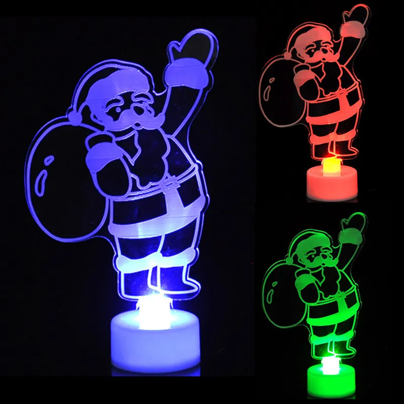 Single LED Colorful Light Christmas Tree, Snowman, and Santa Claus Party Decoration  image 4
