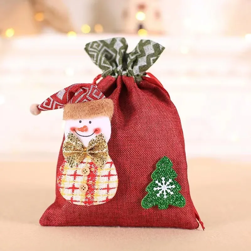 Sacs cadeaux décoratifs de Noël Rouge big image 1