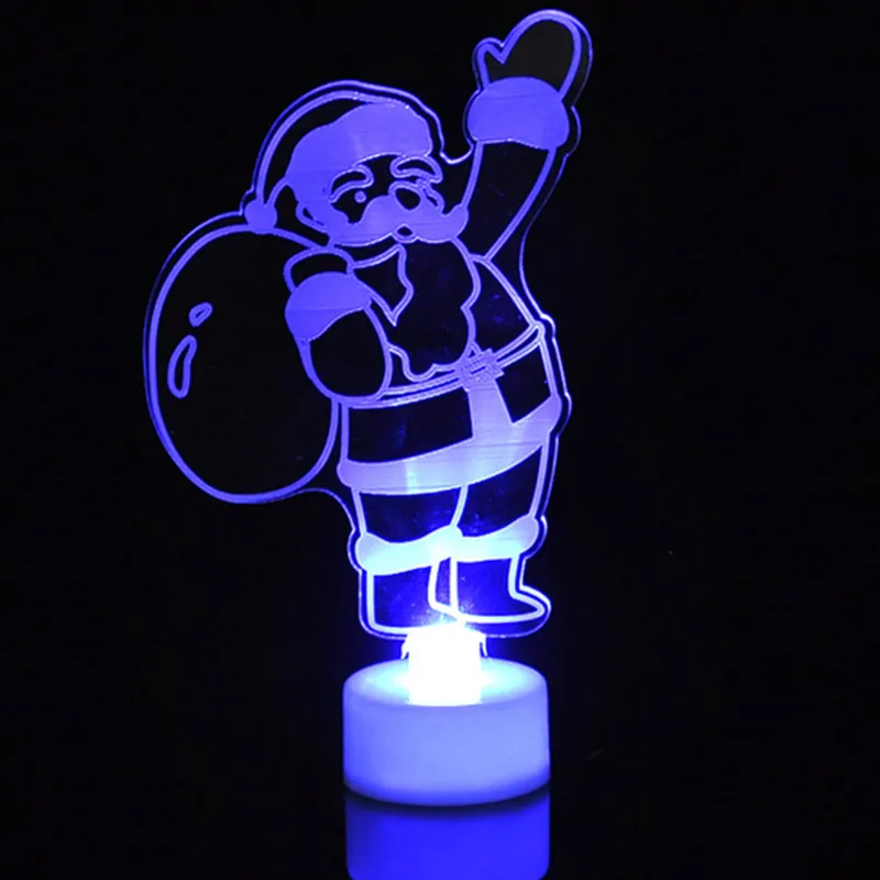 Single LED Colorful Light Christmas Tree, Snowman, and Santa Claus Party Decoration