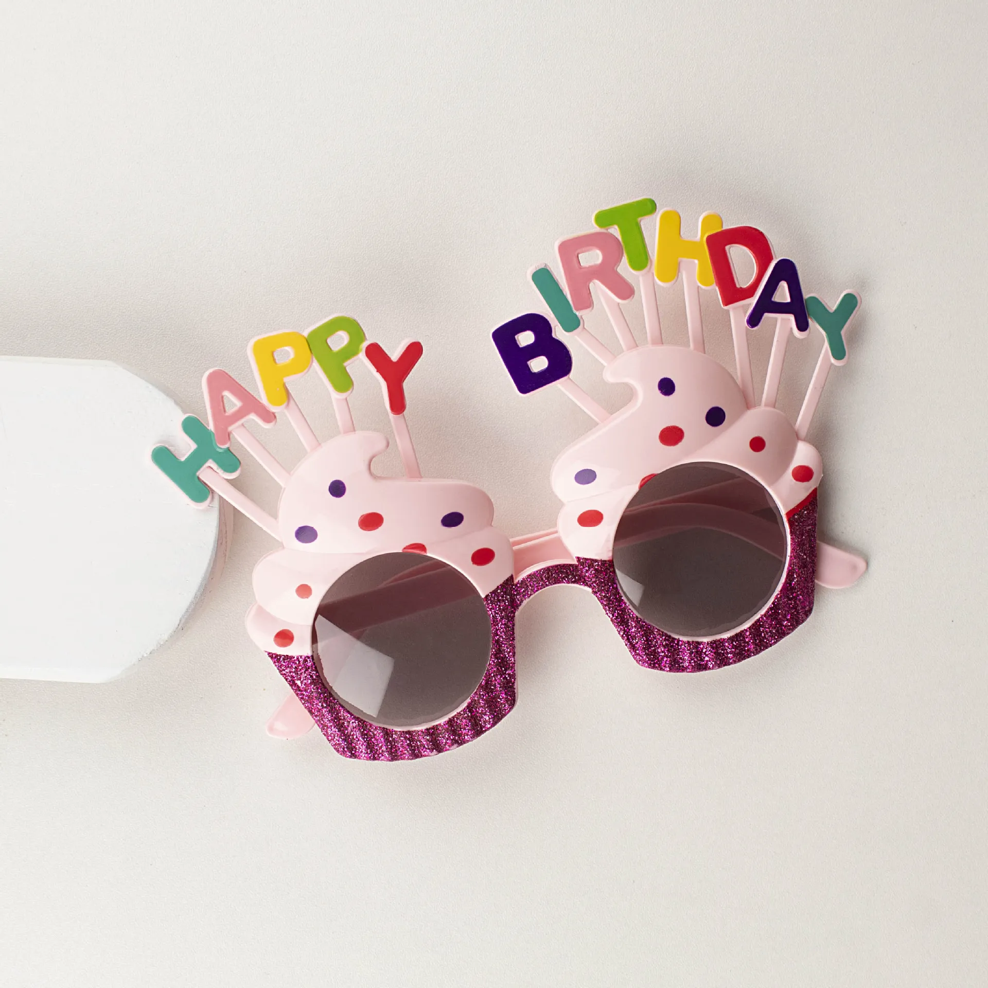 Children's favorite birthday glasses, funny photos, parties must be decorations Hot Pink