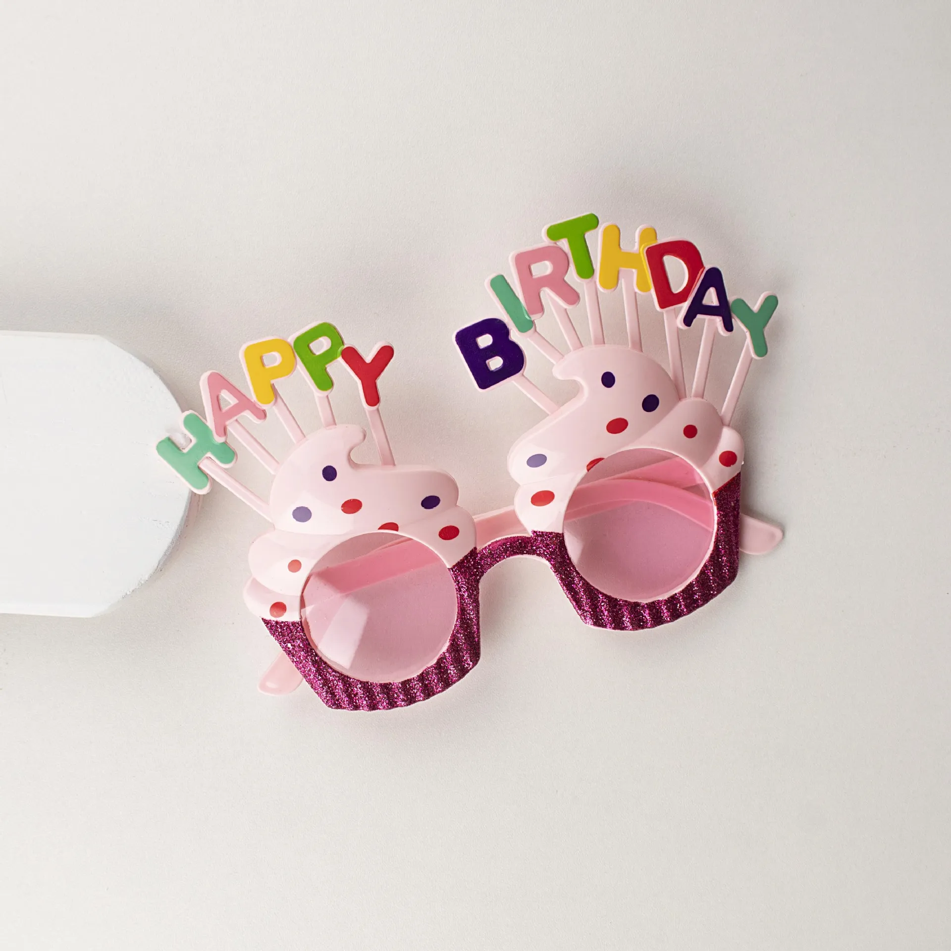 Children's favorite birthday glasses, funny photos, parties must be decorations Purple
