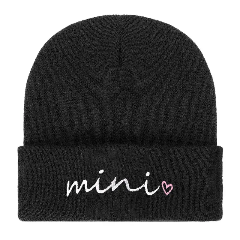 Cute casual embroidered knitted hat for parents and children  image 4