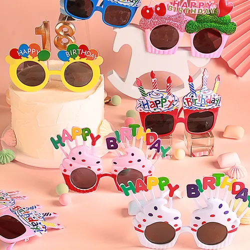 Children's favorite birthday glasses, funny photos, parties must be decorations
