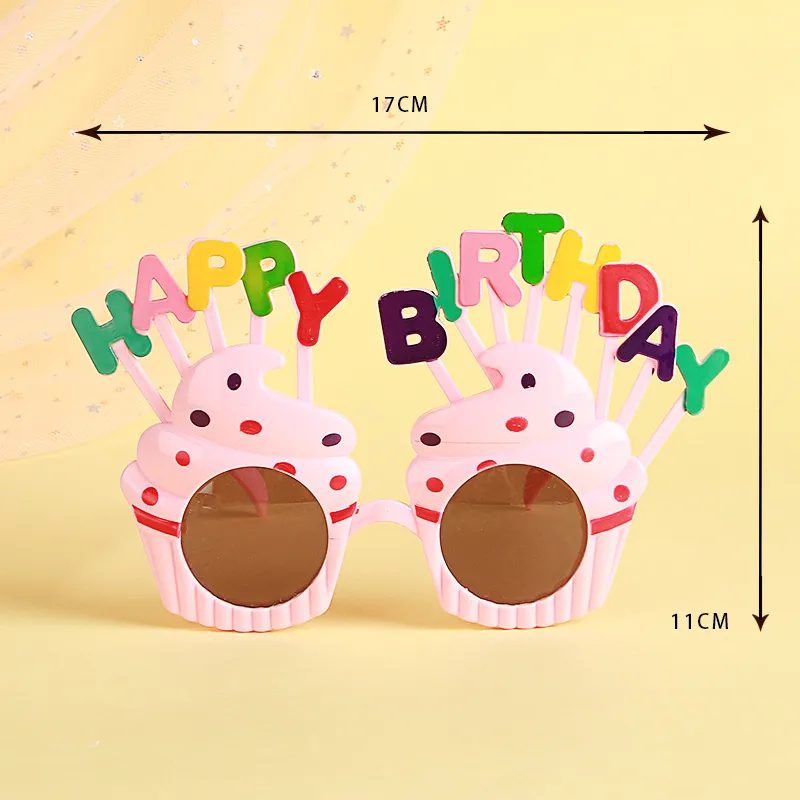 Children's favorite birthday glasses, funny photos, parties must be decorations Rose Gold image 3