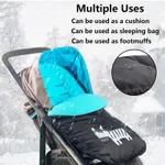 Universal Baby Stroller Footmuff for Autumn and Winter with Thickening and Fleece Lining for Outdoor Windproof Protection Blue image 5