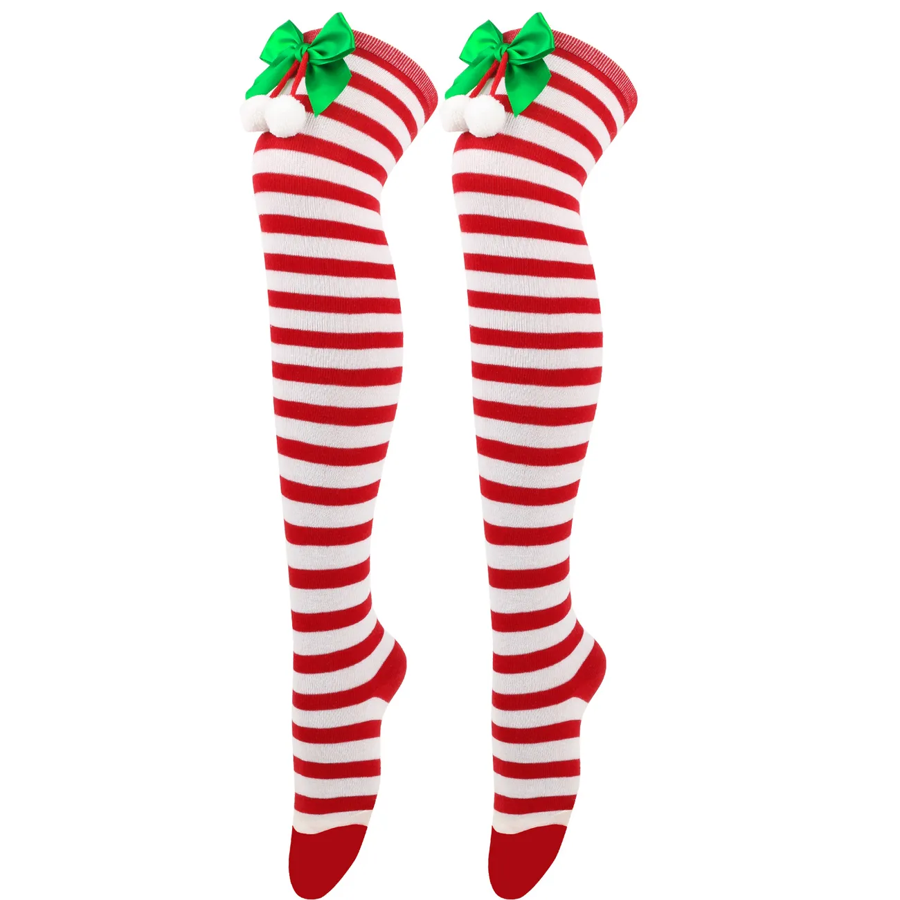 Pais-criança estilo bow-knot bola de pele meias de Natal vermelho branco big image 1