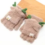 Toddler/kids Cold anti -comfortable cute little deer flipped children's gloves Brown image 2