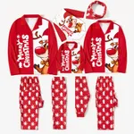 Christmas Family Matching Reindeer & Letters Print Long-sleeve Pajamas Sets(Flame resistant)  image 4