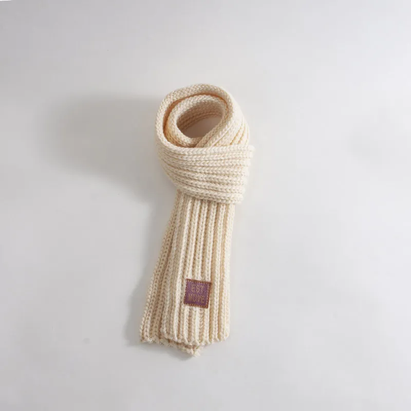 2pcs Baby Girl/Boy Casual Solid Sweater/Overalls/Scarf/Shoes/Cap scarf Beige image 2
