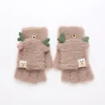Toddler/kids Cold anti -comfortable cute little deer flipped children's gloves Brown