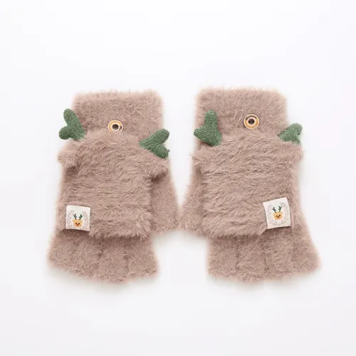 Niño pequeño / niños Frío anti -cómodo lindo ciervo volteado guantes de niños