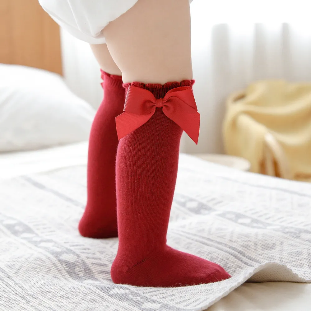 Bow mid-calf socks available in 6 colors for Baby/toddler   image 3