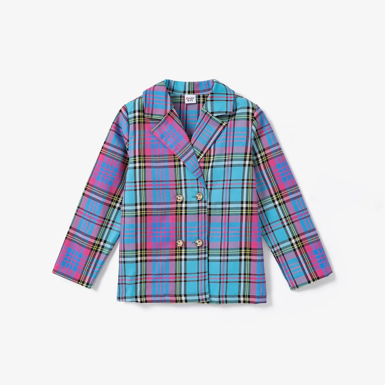 Kid Girl Sweet Butterfly T-shirt / Double-Breasted Houndstooth Jacket/ Avant-garde Grid/Houndstooth Skirt big image 1