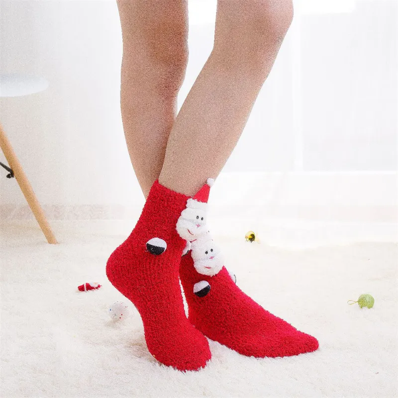 Parent-child Christmas decoration warm socks Black/White/Red big image 1
