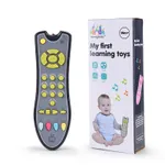 Baby Simulation Musical Remote TV Controller Instrument with Music English Learning Remote Control Toy Early Development Educational Cognitive Toys Grey