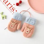 Toddler/kids Childlike Cute cartoon Christmas deer gloves Pink