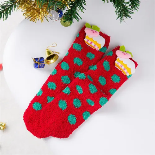 Calcetines cálidos de decoración navideña para padres e hijos